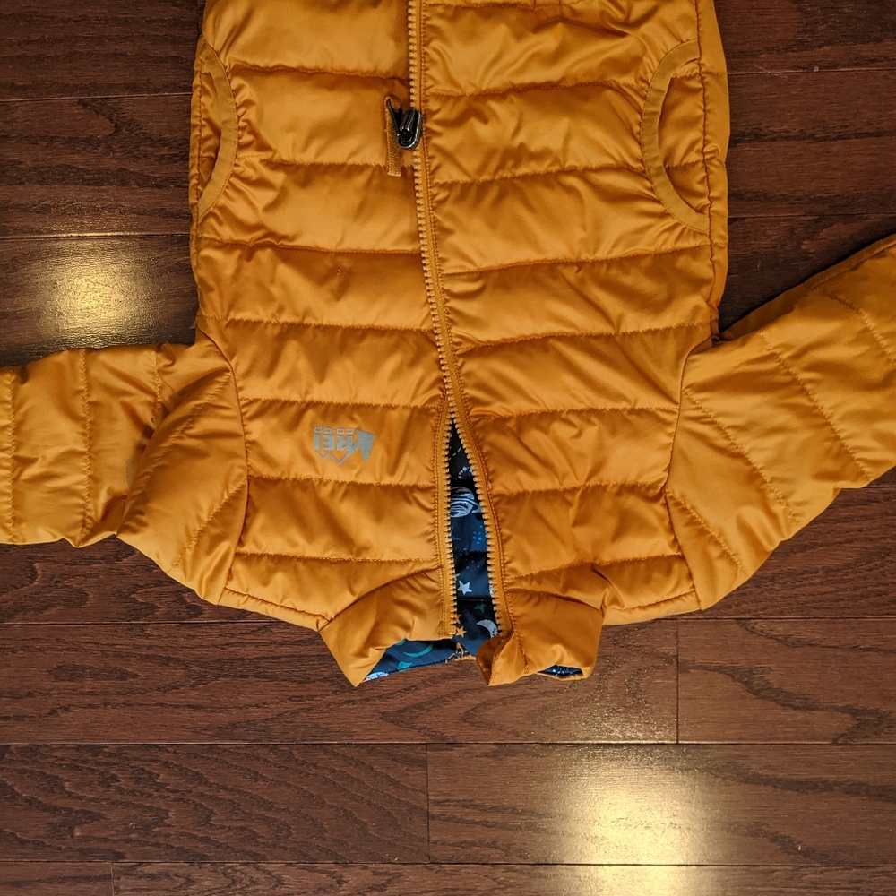 REI reversible down toddler jacket